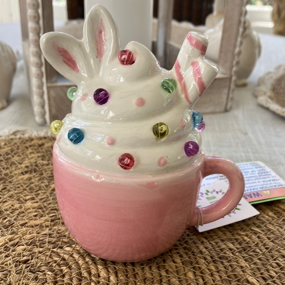 Pink Bunny Hot Cocoa Light Up Mug
